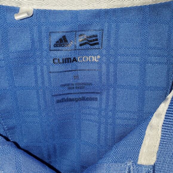 Adidas ClimaCool Polo Shirt Men’s M Blue Plaid Caledonia Golf & Fish Club Logo - Picture 4 of 8